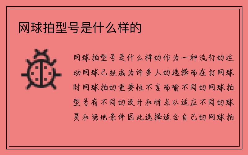 网球拍型号是什么样的