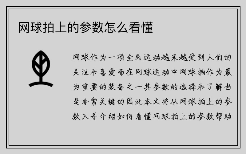 网球拍上的参数怎么看懂